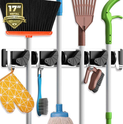   Wall Mount Mop Broom HolderPantry Organizer