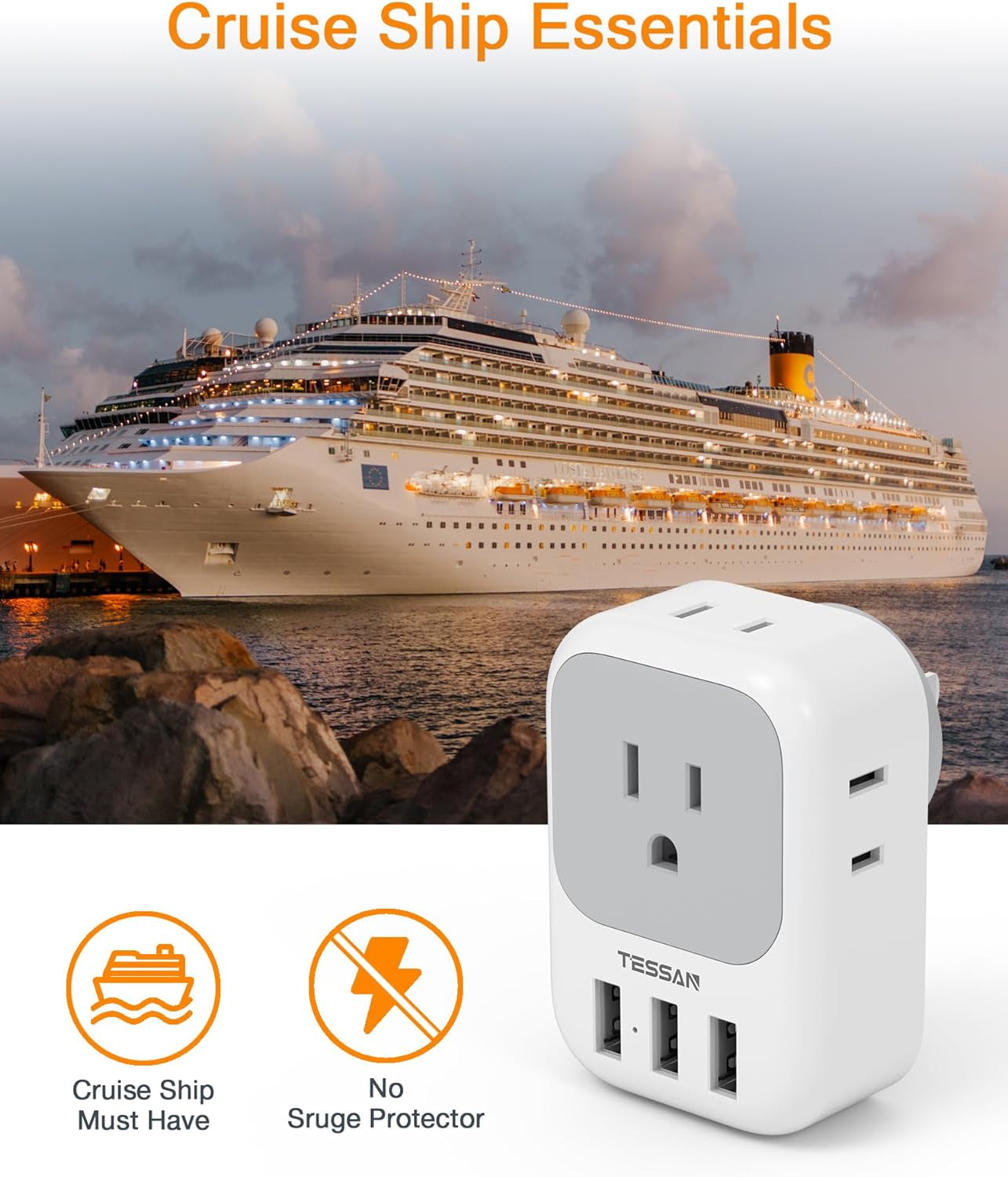 USB Charger Block, Wall Plug Adapter 